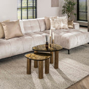 Elyra antiek gouden ronde salontafel