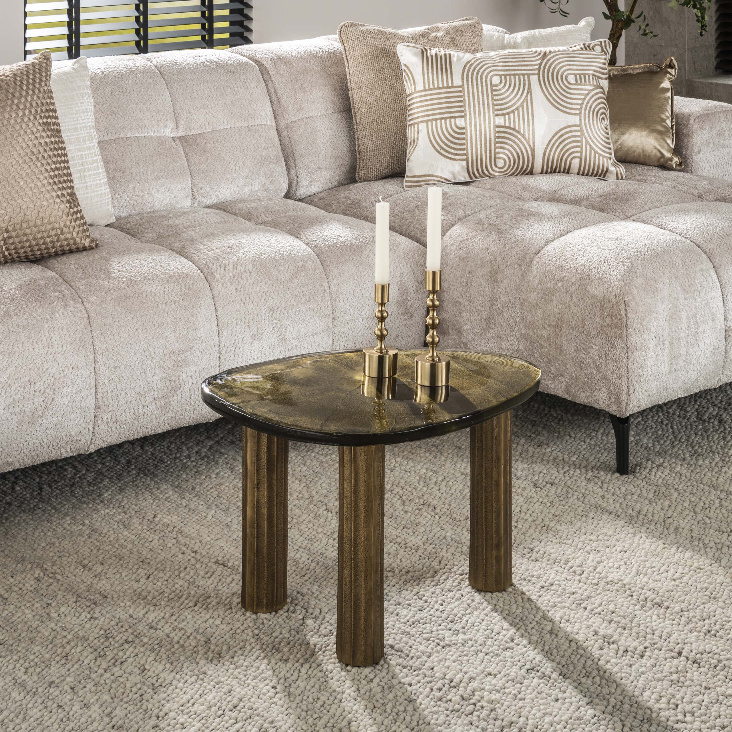 Elyra antiek gouden ronde salontafel