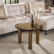 Elyra antiek goud ronde salontafel
