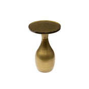 Elira antiek gouden metalen bijzettafel met neerklapbaar blad