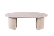 Elvyn ovaal salontafel met beige travertin