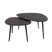 Metrona grijs metallic organische salontafel - set van 2