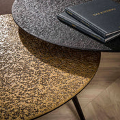 Metrona grijs metallic ronde salontafel - set van 2