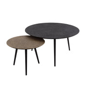 Metrona grijs metallic ronde salontafel - set van 2