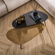 Metrona grijs metallic nier salontafel - set van 2