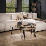 Metrona antiek brons metallic driehoekige salontafel - set van 3