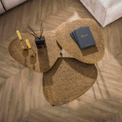 Metrona antiek brons metallic driehoekige salontafel - set van 3