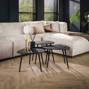 Metrona grijs metallic rechthoekige salontafel - set van 3