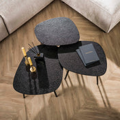 Metrona grijs metallic rechthoekige salontafel - set van 3