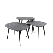 Metrona grijs metallic rechthoekige salontafel - set van 3