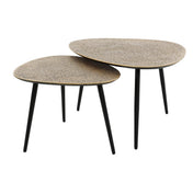 Metrona antiek brons metallic driehoekige salontafel - set van 2