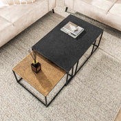 Metrona grijs metallic rechthoekige salontafel - set van 2