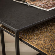 Metrona grijs metallic rechthoekige salontafel - set van 2
