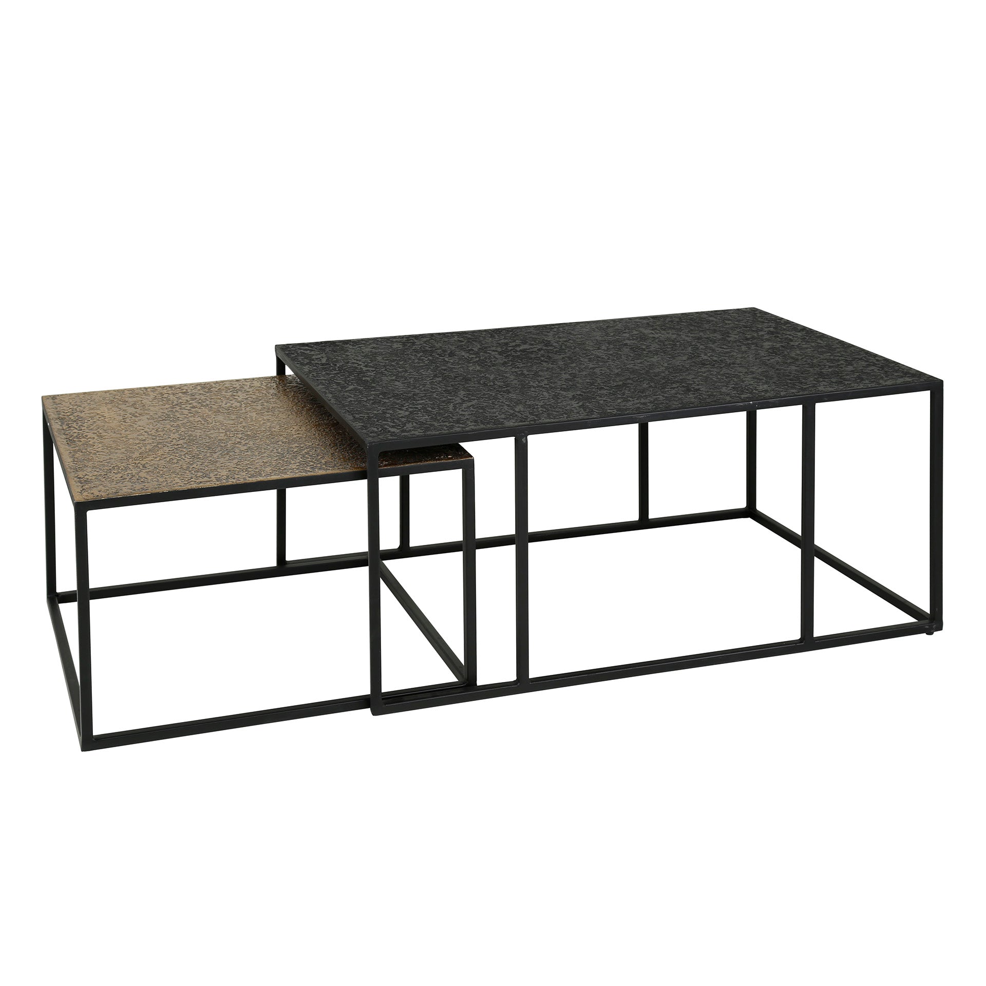 Metrona grijs metallic rechthoekige salontafel - set van 2