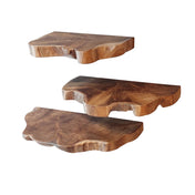 Tevaro natuurlijke massieve teakhouten wandplank - set van 3