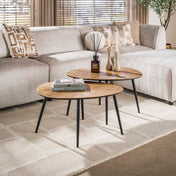 Rayven antiek goud organische salontafel - set van 2