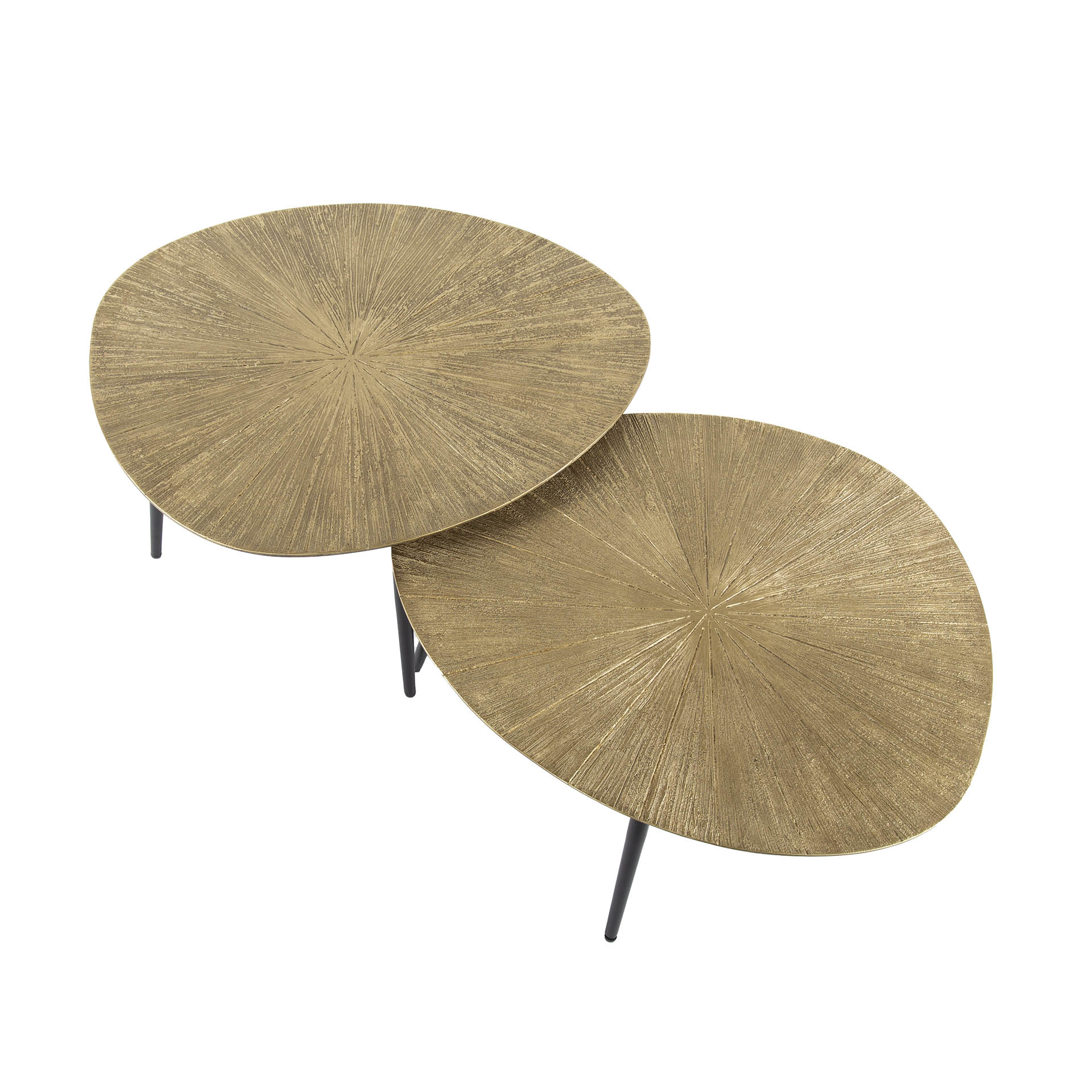 Rayven antiek goud organische salontafel - set van 2