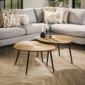 Rayven antiek goud organische salontafel - set van 2