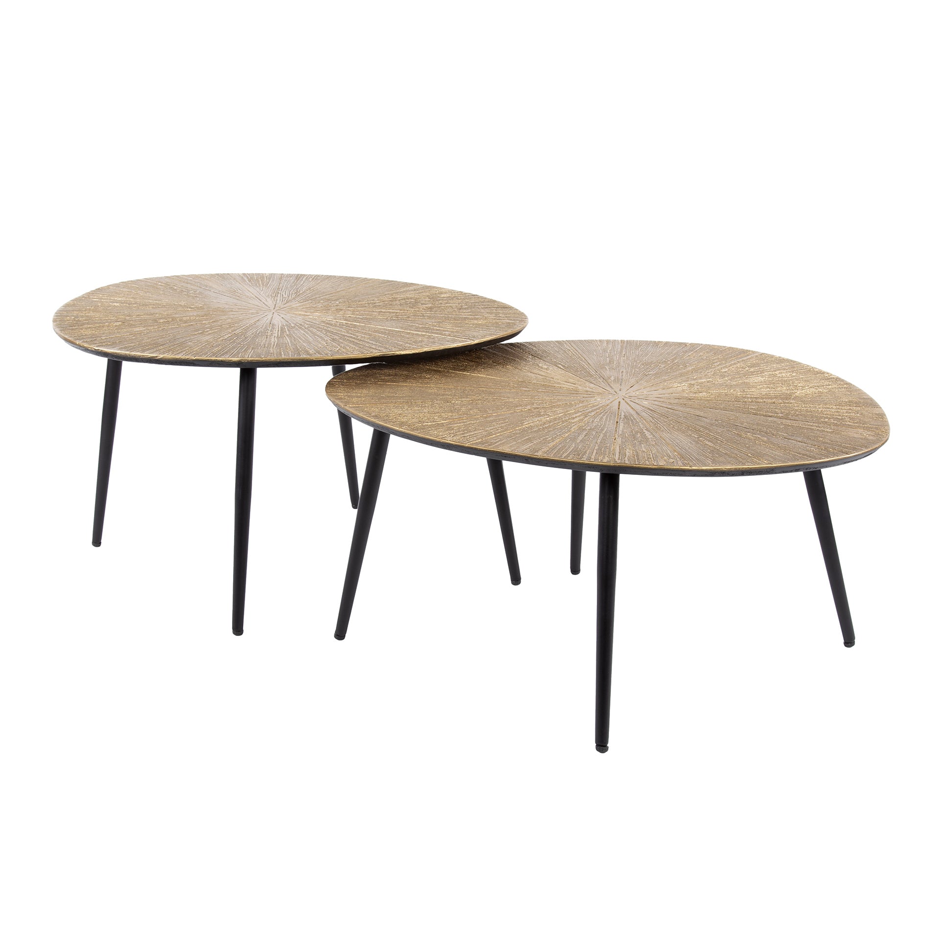 Rayven antiek goud organische salontafel - set van 2