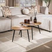 Rayven antiek goud niervormige salontafel - set van 2