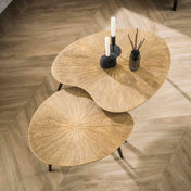 Rayven antiek goud niervormige salontafel - set van 2