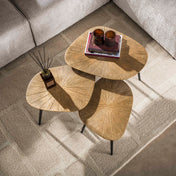 Rayven antiek goud rechthoekige salontafel - set van 3