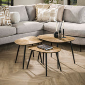 Rayven antiek goud rechthoekige salontafel - set van 3
