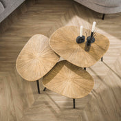 Rayven antiek goud rechthoekige salontafel - set van 3