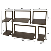 Ferano antiek brons metalen wandplank - set van 5