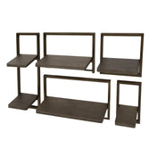 Ferano antiek brons metalen wandplank - set van 5