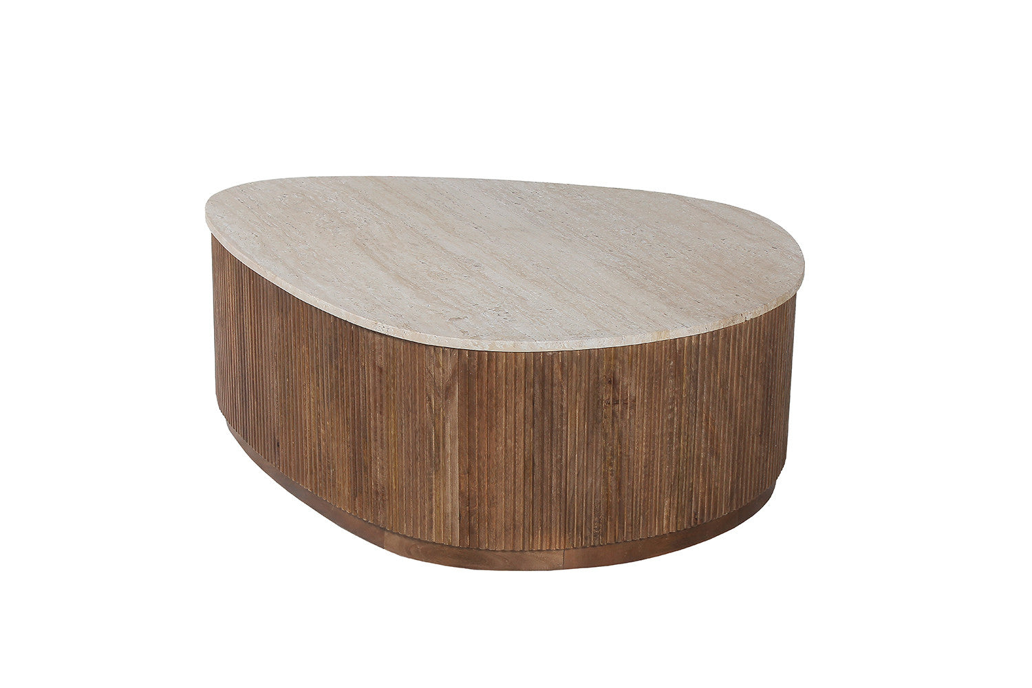 Eva mangohout salontafel - met Travertin Beige