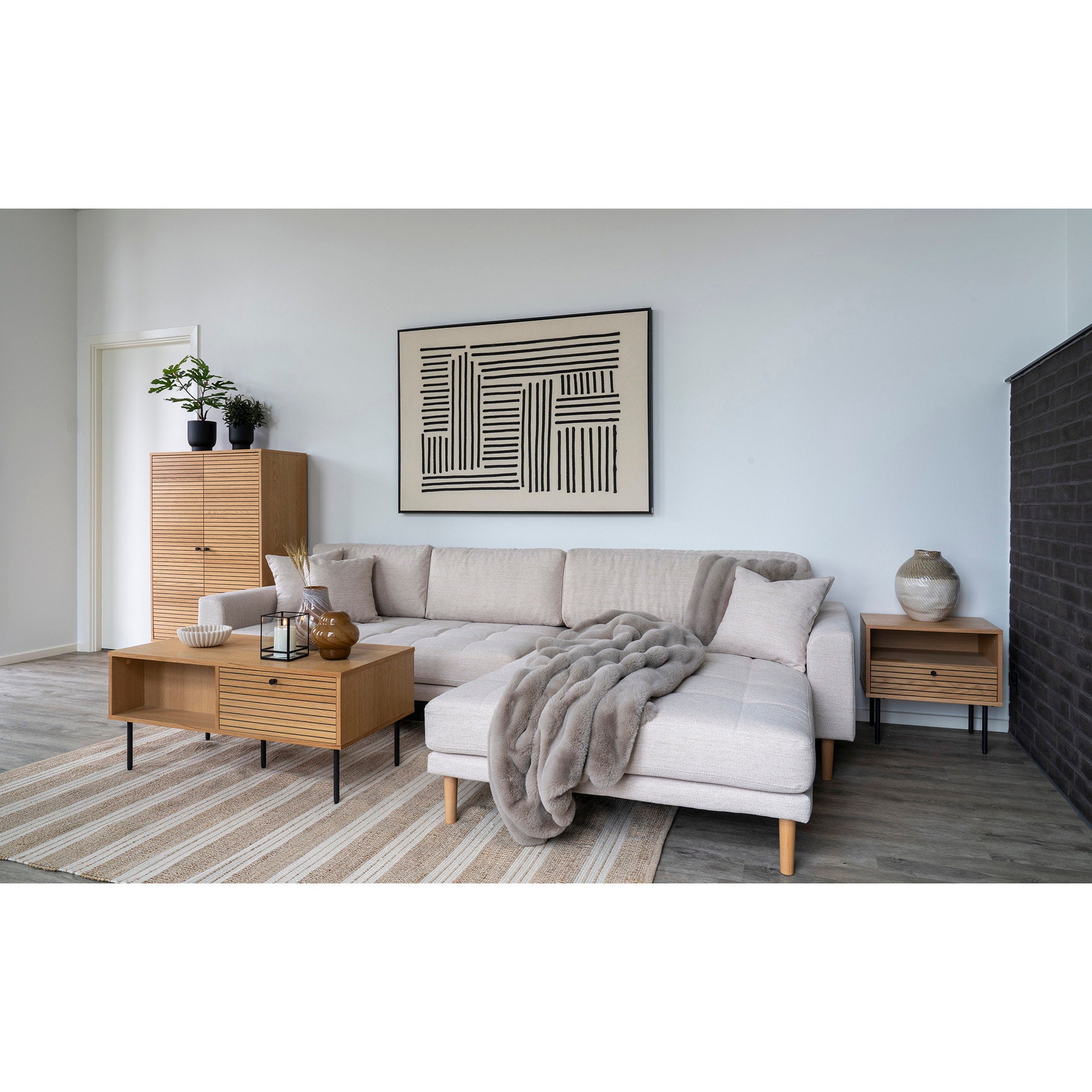 Galena Cushion - Cushion, artificial fur, grey 45x45 cm