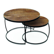 Arova nested coffee table set wood metal