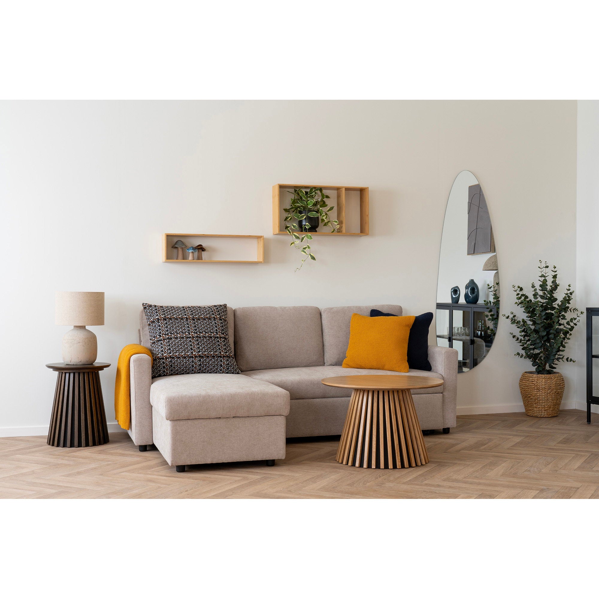 Santos Cushion - Cushion, recycled cotton, ochre 45x45 cm