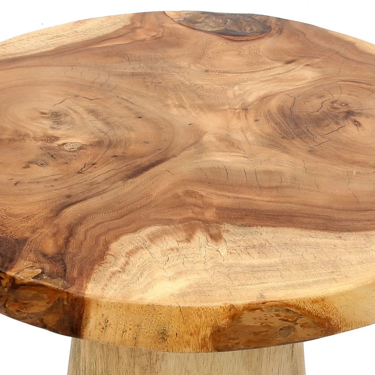 Handgemaakte luxe conische bijzettafel van hout - Artisan Design