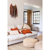 Flores raffia poef