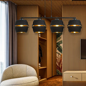 LUNOR 4 Black Gold Pendant Lamp