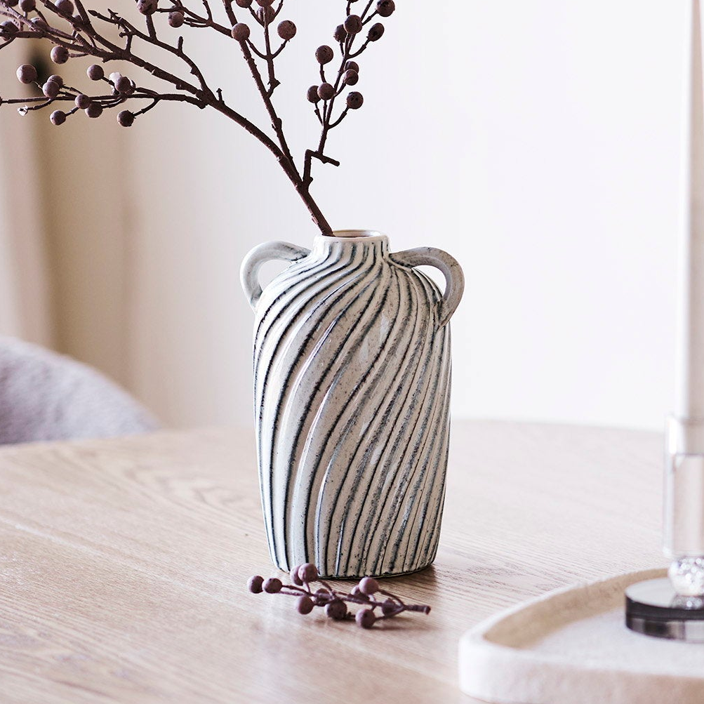 Vase - Vase, ceramic, blue 15,5x14x22 cm