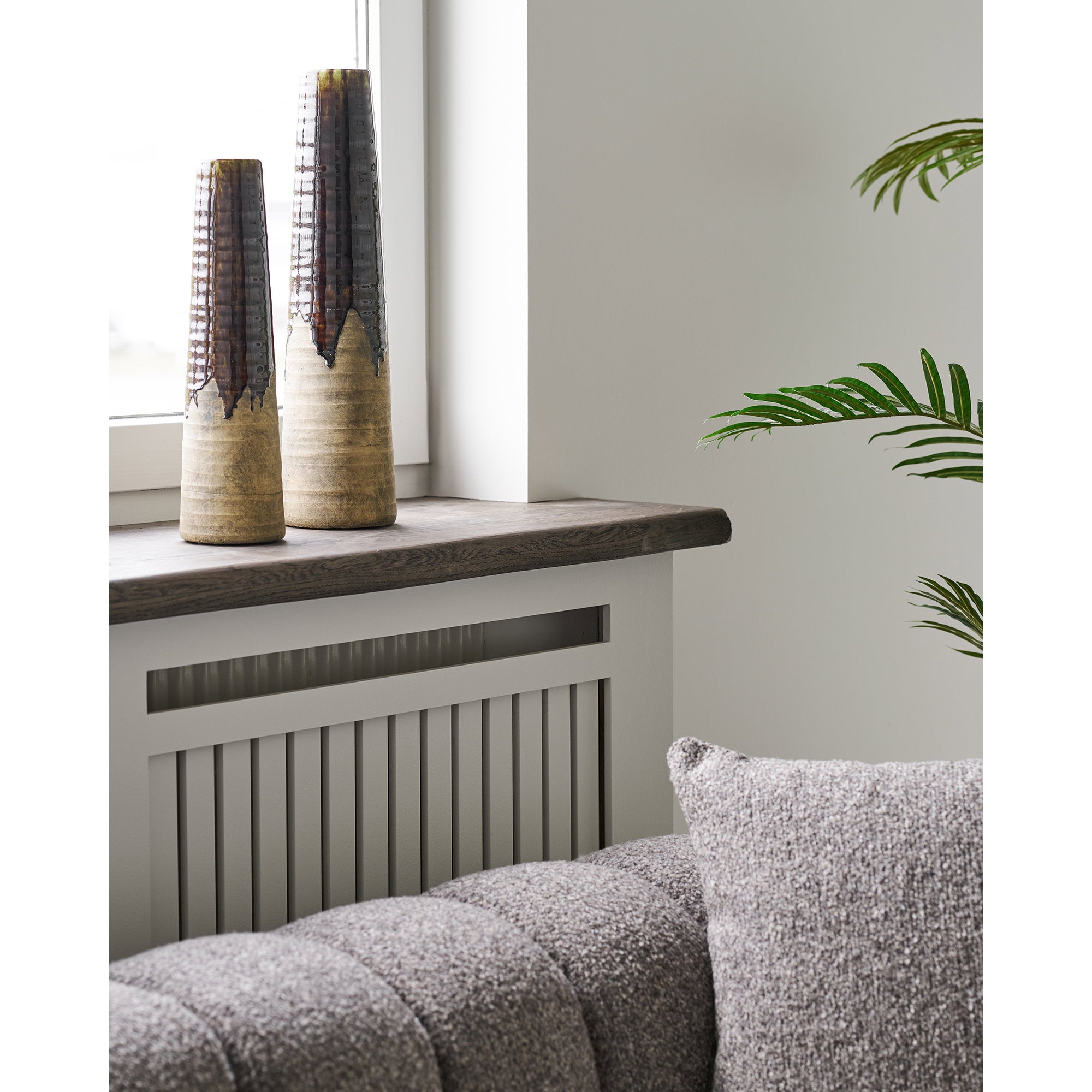 Vase - Vase, ceramic, brown ø12,5x48 cm