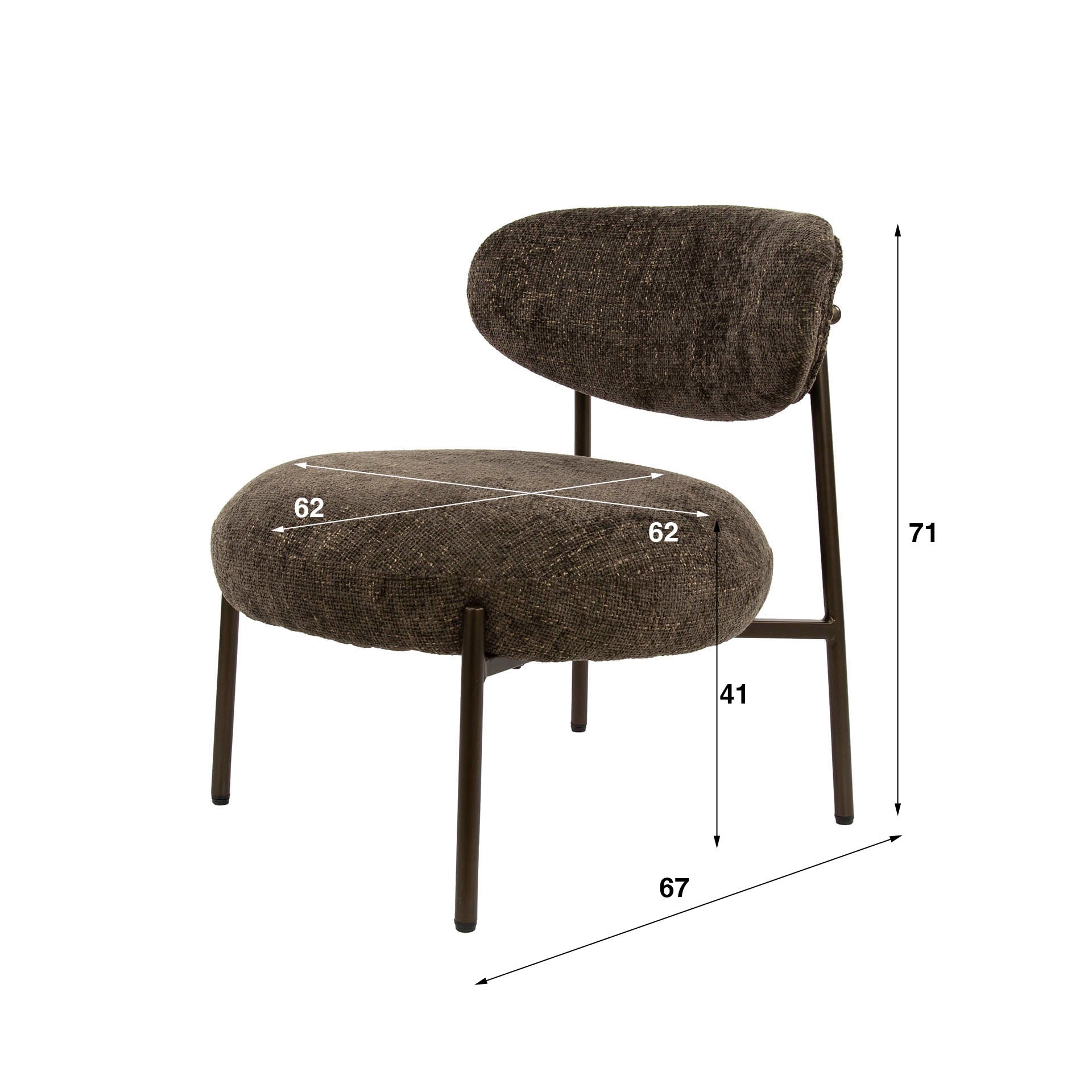 Mirel cargo bruine gestoffeerde fauteuil