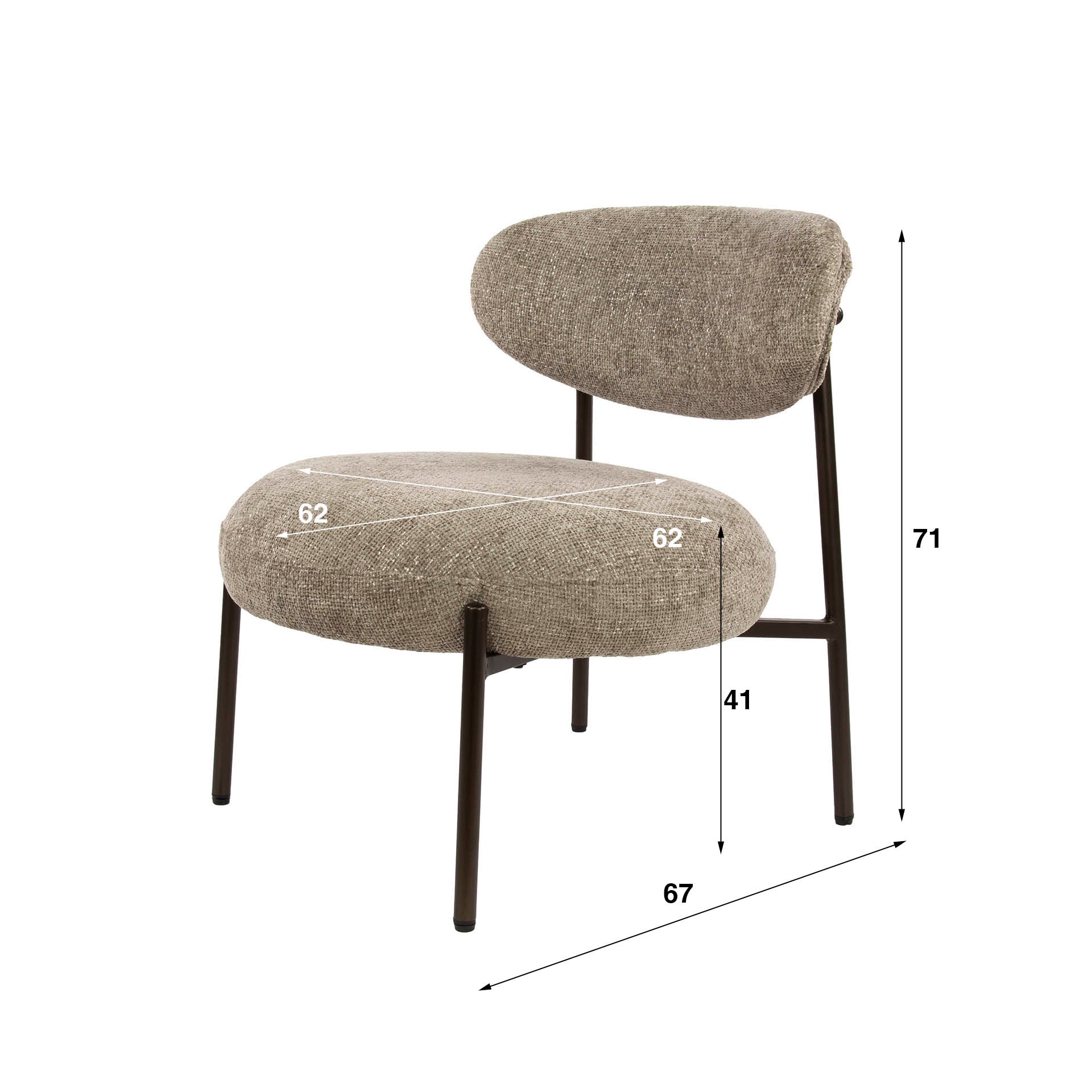 Mirel cargo zandkleurige gestoffeerde fauteuil