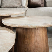Romira travertin keramische ronde salontafel - set van 3