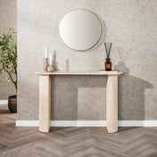 Lunara travertin keramische haltafel met boog