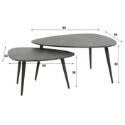 Orvian grafiet melamine peervormige salontafel - set van 2