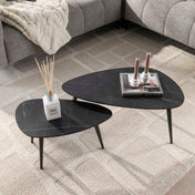 Orvian grafiet melamine peervormige salontafel - set van 2