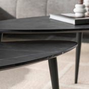 Orvian grafiet melamine peervormige salontafel - set van 2