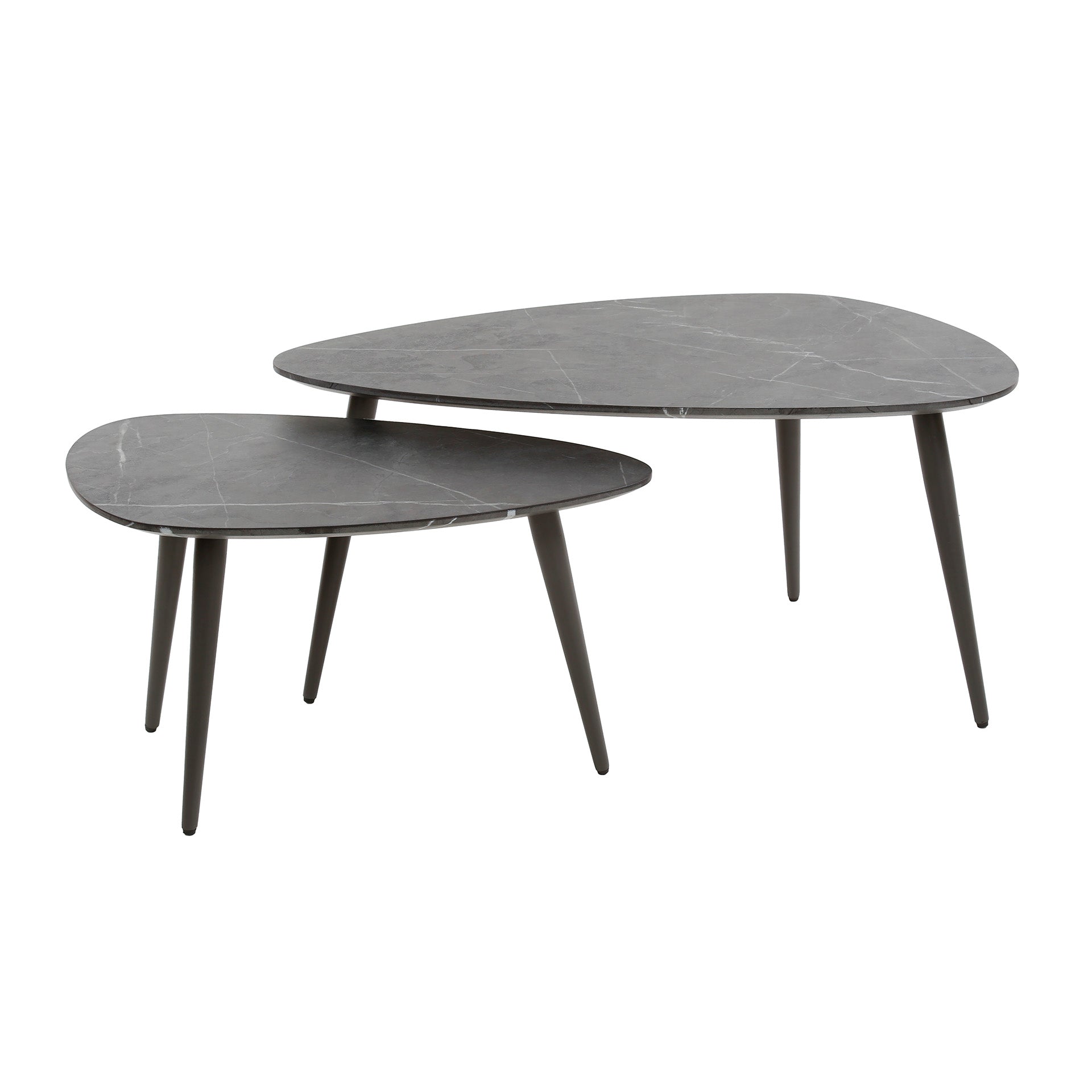 Orvian grafiet melamine peervormige salontafel - set van 2