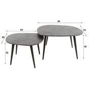 Orvian grafiet melamine organische rotssalontafel - set van 2