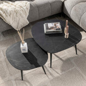 Orvian grafiet melamine organische rotssalontafel - set van 2