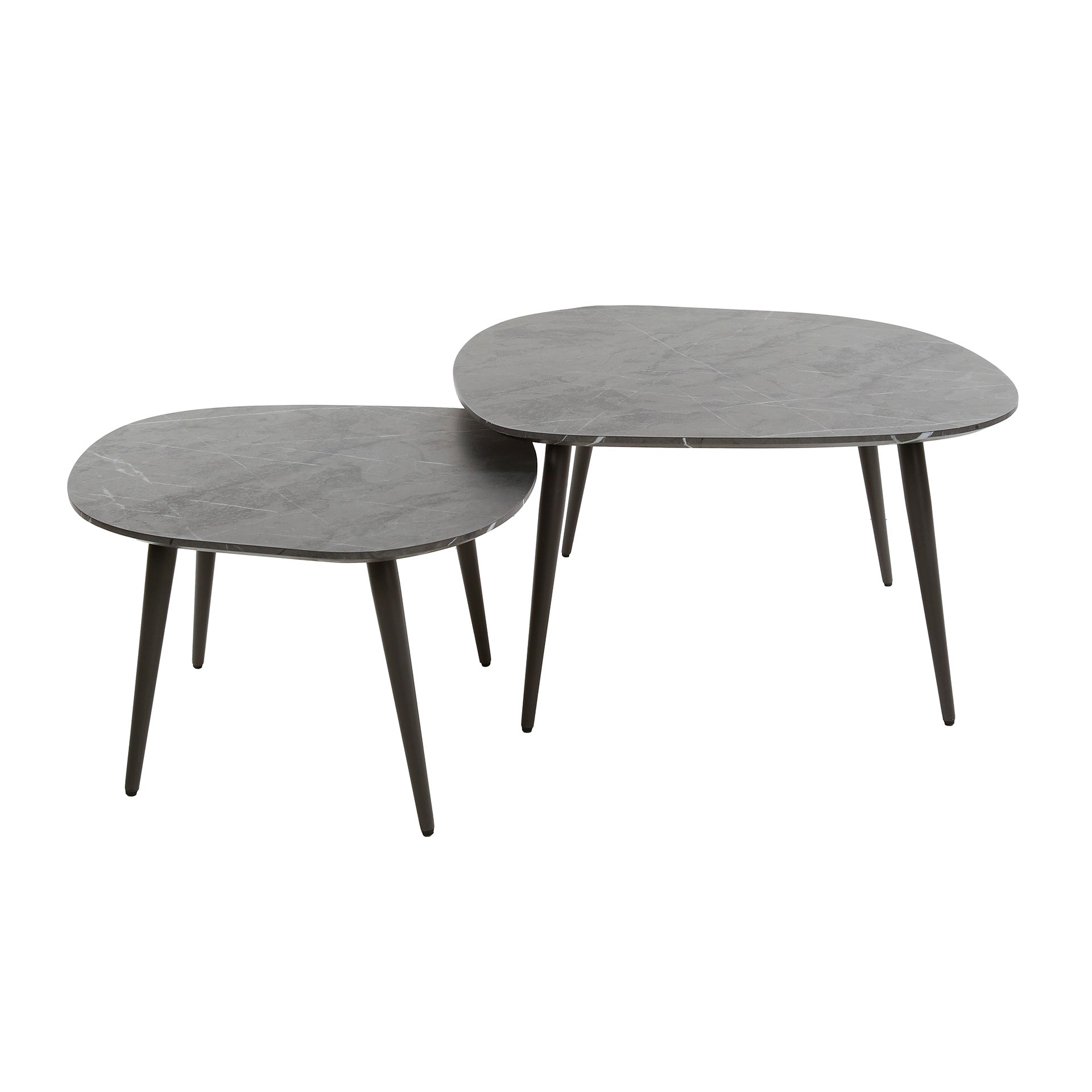 Orvian grafiet melamine organische rotssalontafel - set van 2